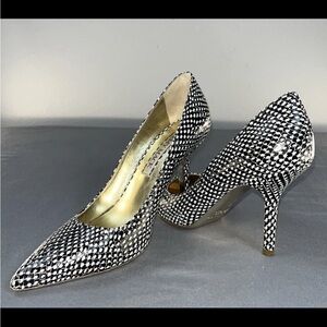 Emy Mack Vero Cuoio Italy Leather‎ Reptile/ Snakeskin Pointed-Toe High Heels 6B